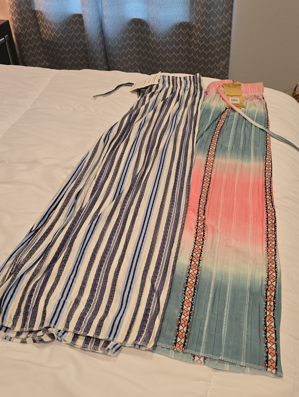Two Pair Striped Navy + Tie-Dye Coral Pant